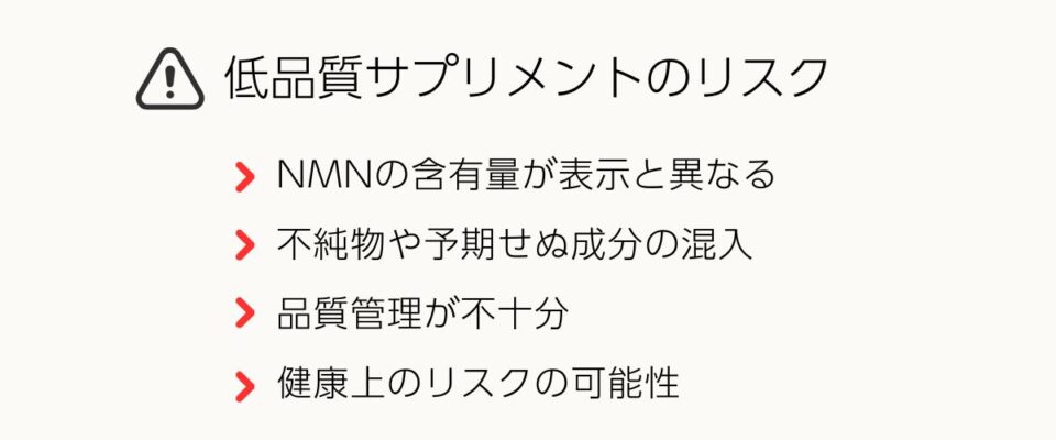 低品質サプリメントのリスク